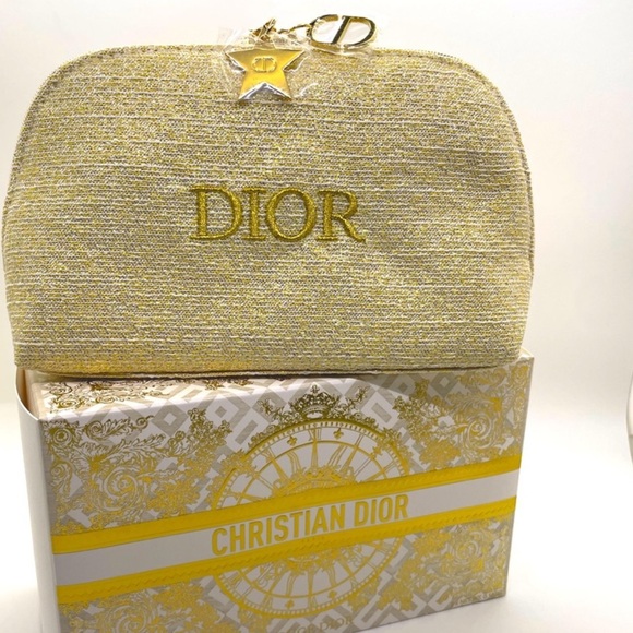 CHRISTIAN DIOR GOLD MAKEUP POUCH - Picture 1 of 3